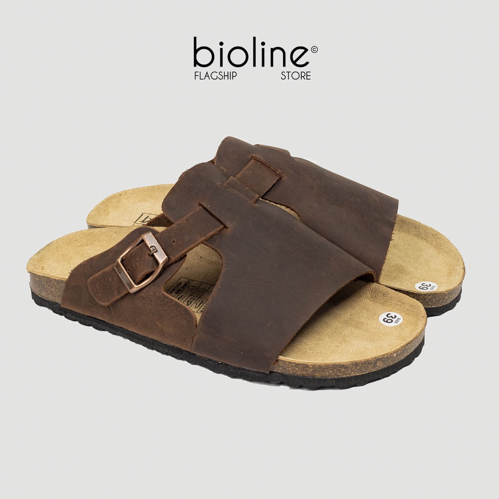 D26 - Dép đế trấu BIRKEN da bò chiến binh la mã - Bioline Birken  - Đế trấu, da bò thật nguyên tấm