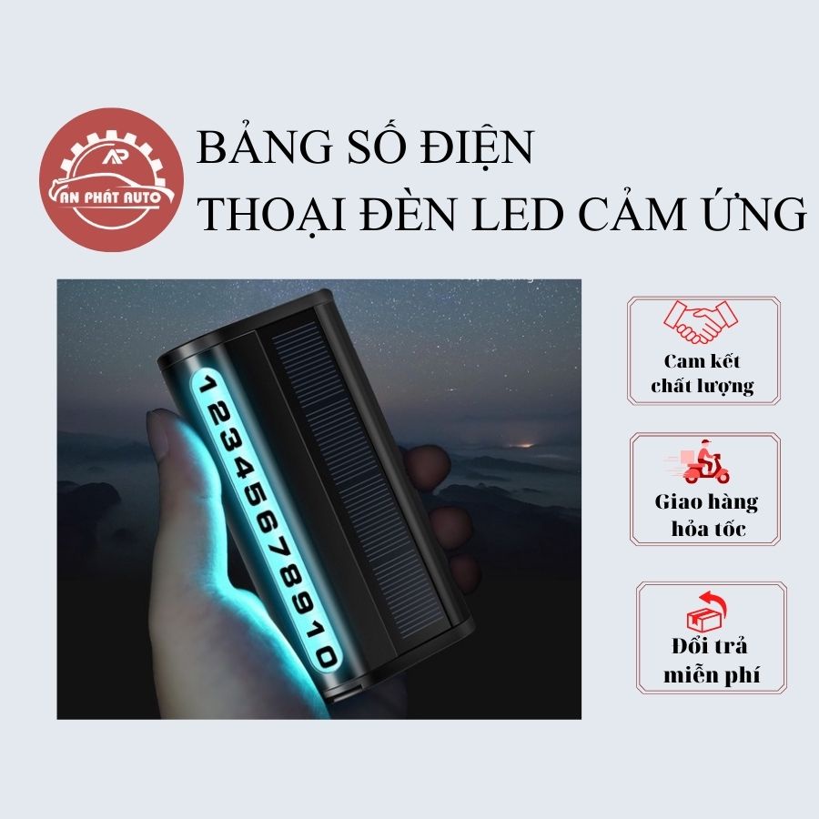 Bảng Số Điện Thoại Ô Tô Có ĐÈN LED Cảm Ứng Dùng Năng Lương Mặt Trời Bằng Hợp Kim Dành Cho Mọi Loại Xe [Hàng Cao Cấp]