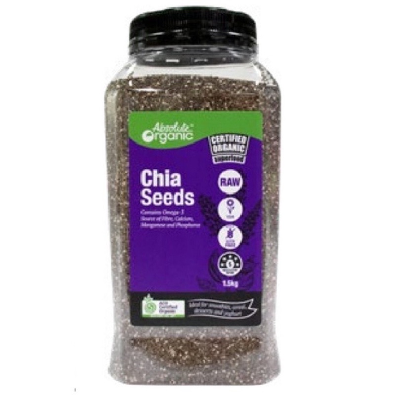 Chia Seeds - Absolute Organic_1,5kg -Đủ bill-Bay Air✈️💯