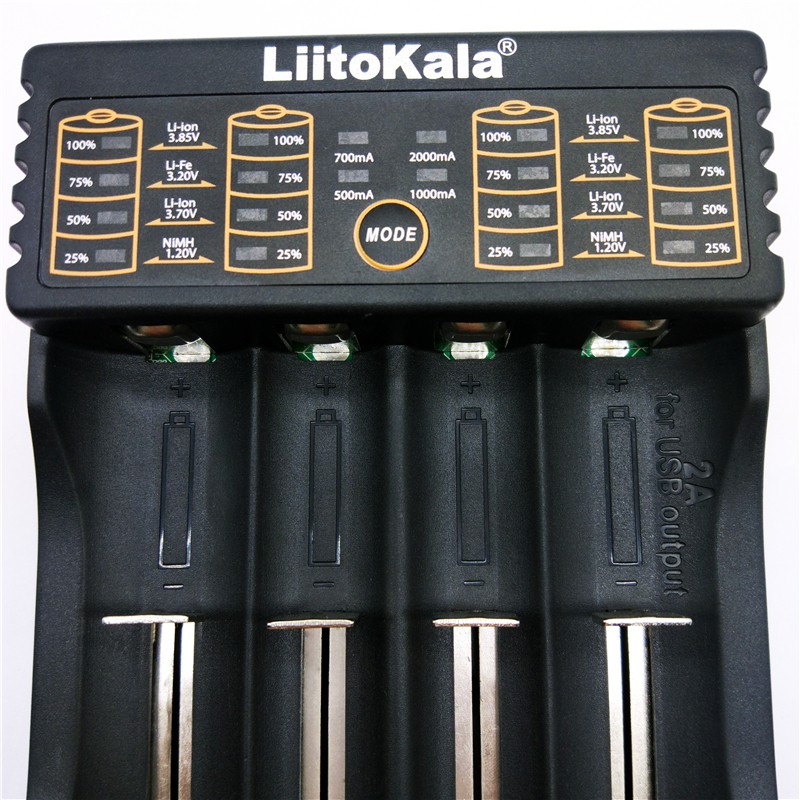 Sạc LiitoKala Lii-402, sạc 4 khay pin 18650 26650 16340 14500.