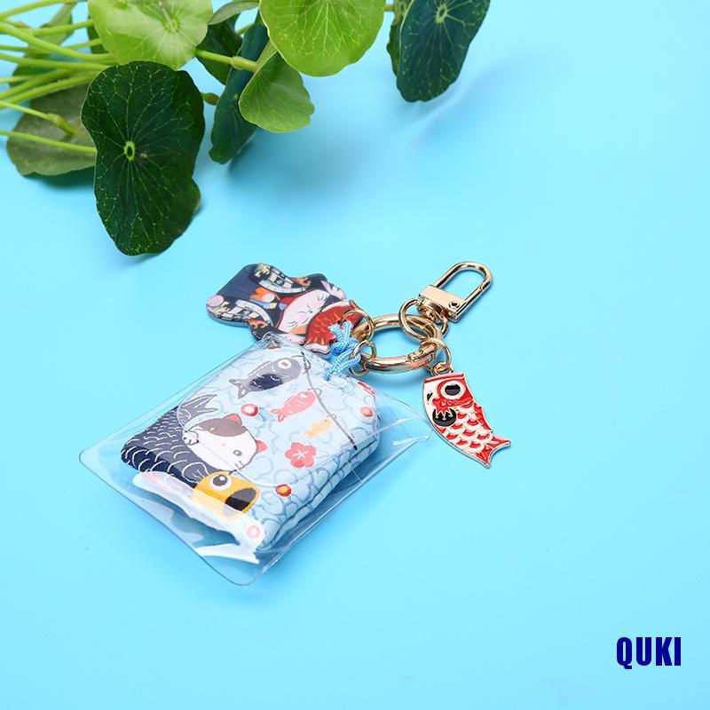 1 Móc Khóa May Mắn Quki Omamori Maneki Neko Dispel Misfortune