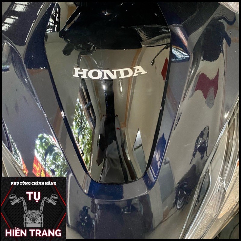 TEM CHỮ HONDA CONG DÁN MẶT NẠ MÀU ĐEN/BẠC NỀN TRONG ZIN CHÍNH HÃNG HONDA