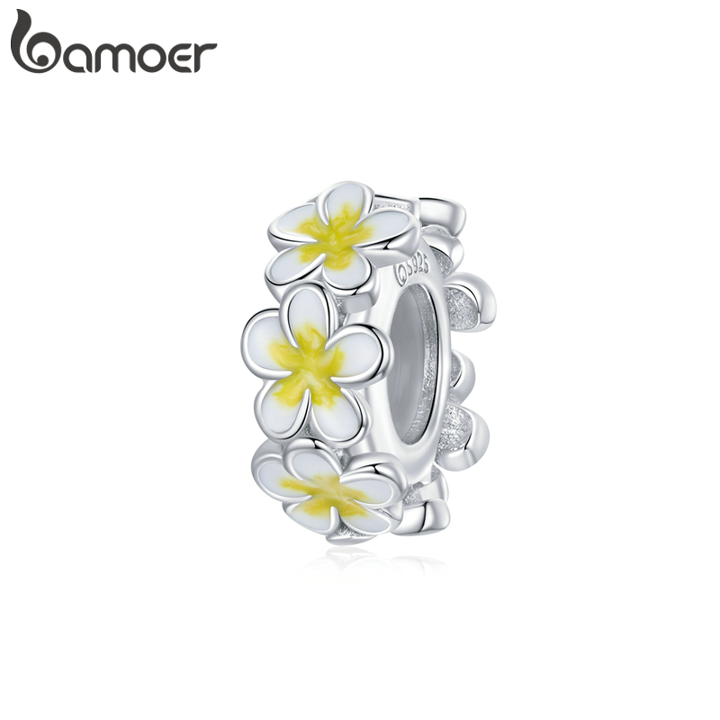 Mặt Vòng Tay Bamoer BSC447 Từ Bạc Thật 925 Hình Bông Hoa Lãng n DIY