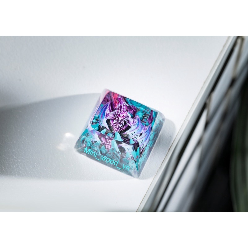 Nút bàn phím cơ Rồng Tím Xanh.Keycap resin Dragon Violet Blue.Keycap Artisan