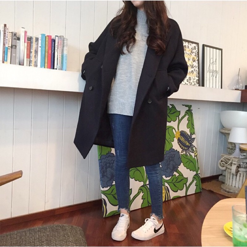 Áo khoác dạ nữ đứng form Style Hàn Quốc hàng chuẩn Quảng Châu