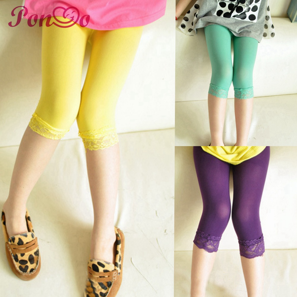 Quần Legging Phối Ren Cho Bé Gái