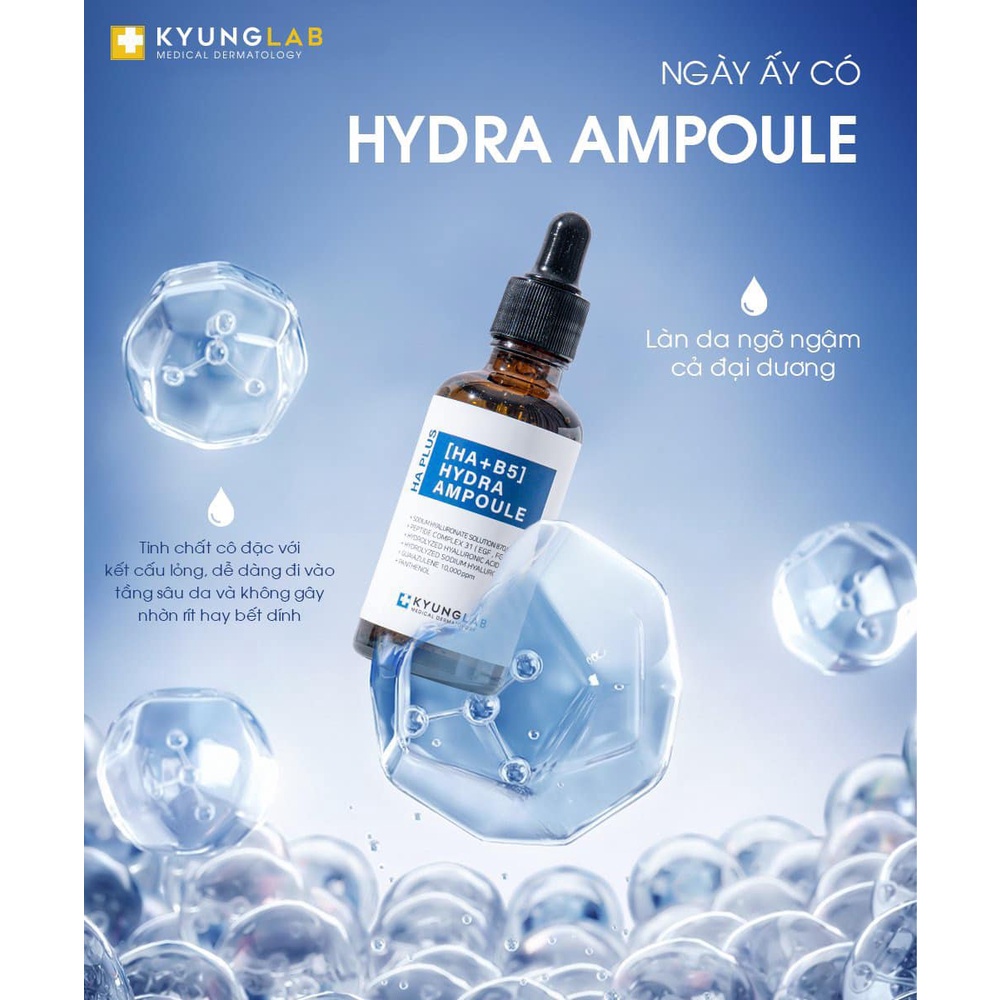 Tinh Chất căng bóng da KYUNG LAB HA Plus Hydra Ampoule [ HA + B5 ] 50ml