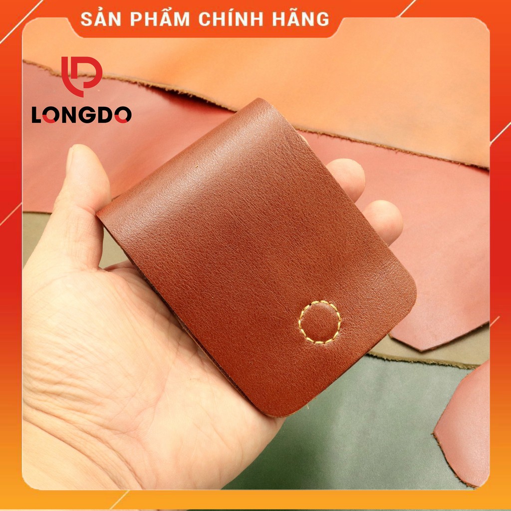 Ví Sen 3 Cao Cấp - Cam Kết 100% Da Bò Thật - Ví Da Bò Mini Màu Bò Cháy Hàng Chính Hãng Thương Hiệu Longdo Leather