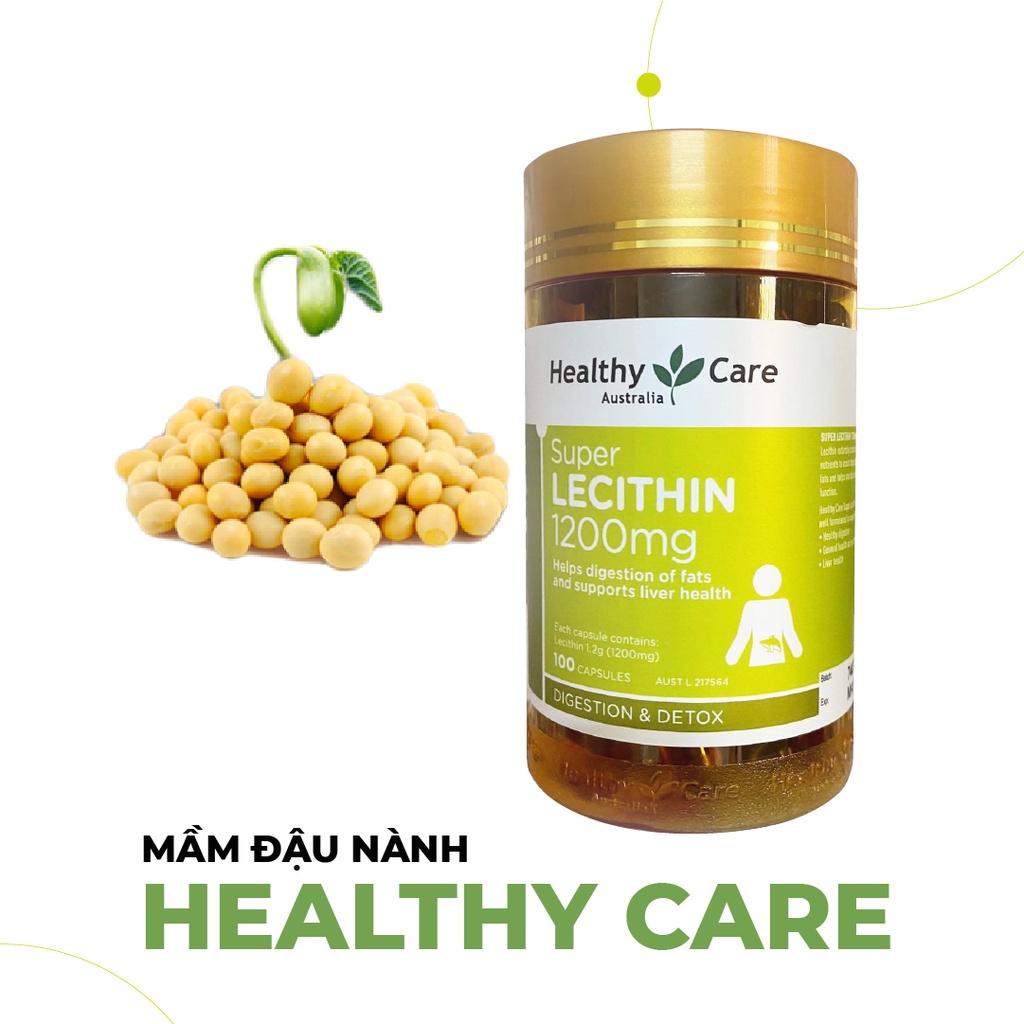 Mầm đậu nành Healthy Care Super Lecithin đẹp da, đào thải độc tố gan, cân bằng nội tiết tố