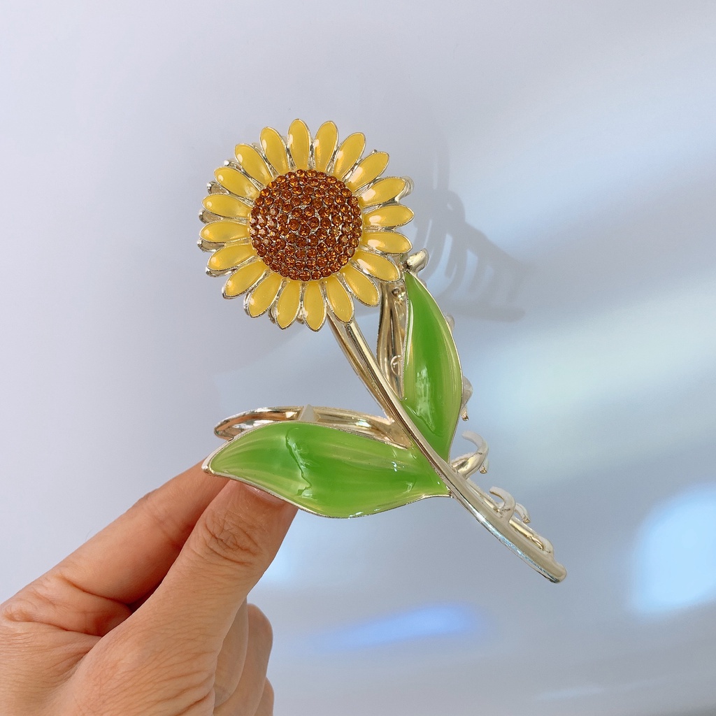 Kẹp Tóc Kim Loại Hình Hoa Hướng Dương Phong Cách Mới 2023
