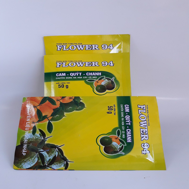 Kích ra hoa FLOWER 94 CAM - QUÝT - CHANH 50g giúp ra hoa sớm, đều, tập trung