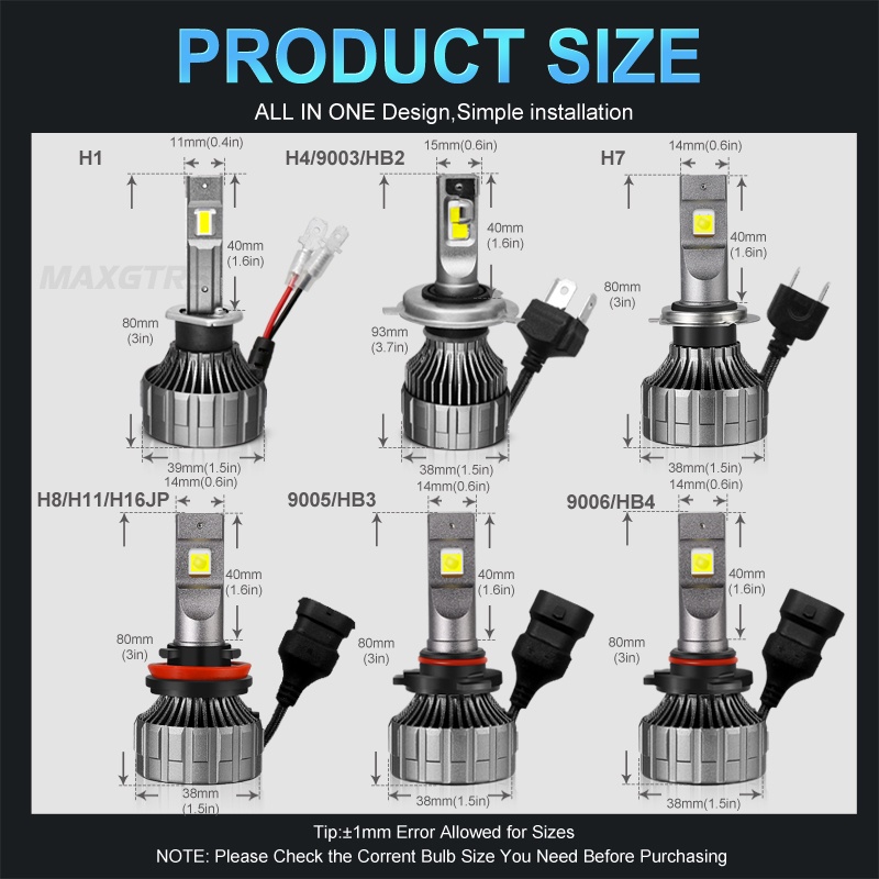 Set 2 Đèn Pha LED H7 H4 HB2 9003 H8 H9 H11 HB3 9005 HB4 9006 9004 HB1 9007 HB5 H3 H13 9008 H1 Xh50 90W 18000LM Chuyên Dụng Cho Xe Hơi
