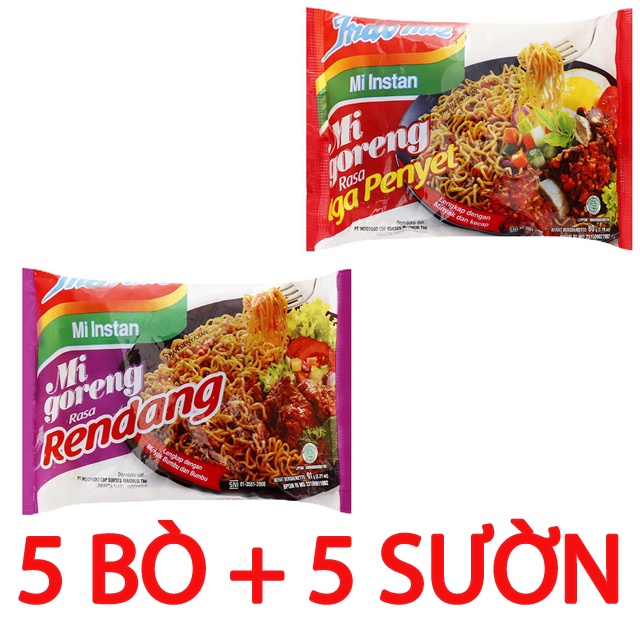 Mì Indomie Goreng Combo 10 Gói Mỳ xào khô 4 vị kết hợp với trứng cuộn Hàn Quốc Amaxi Shop keosamhanquoc đặc sản 3 miền