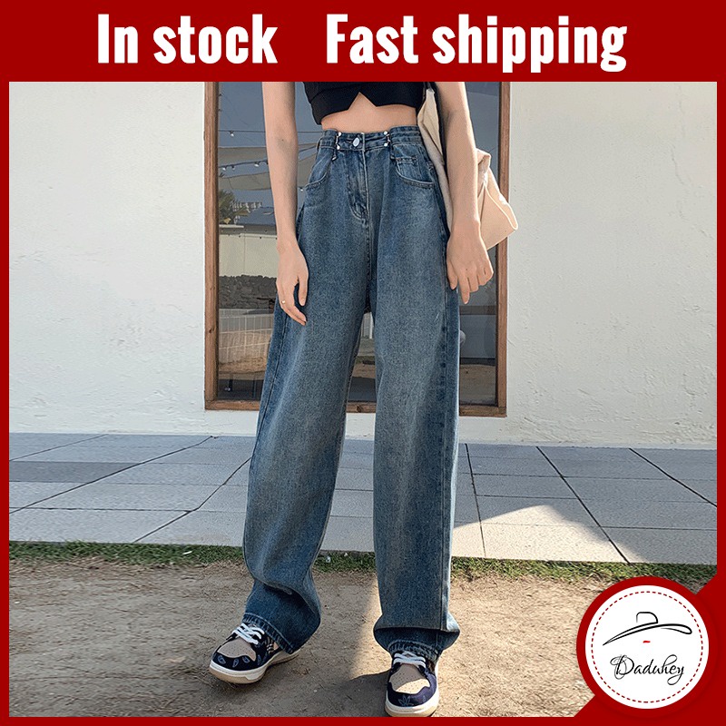 Quần jean ống rộng phong cách năng động cho nữ