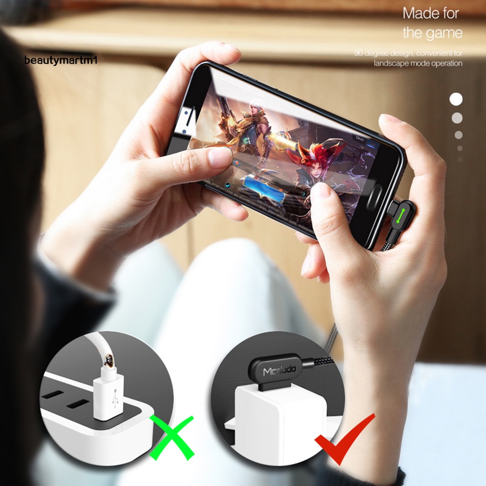 Dây cáp tốc độ nhanh BE CES1_0.5m/1.2m/1.8m thiết kế cổng USB type C hình chữ L hỗ trợ chơi game