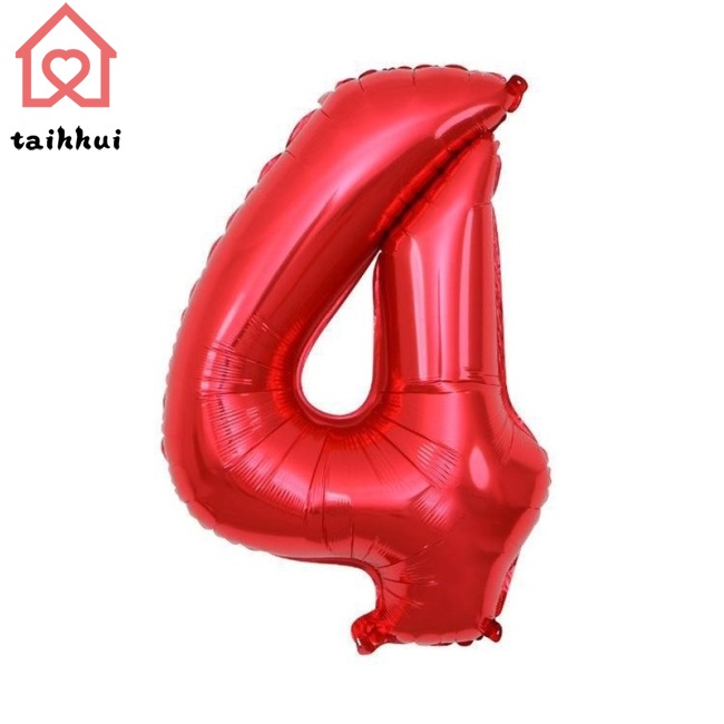 Bong Bóng Nhôm Hình Chữ Số 0-9 16inch Màu Đỏ Trang Trí Tiệc Sinh Nhật / Tiệc Sinh Nhật / Nhà Tắm Cho Bé