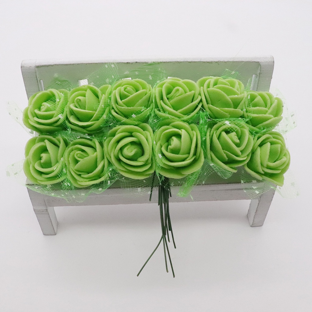 Bó Hoa Hồng Giả 12 Bông Trang Trí Tiệc Cưới