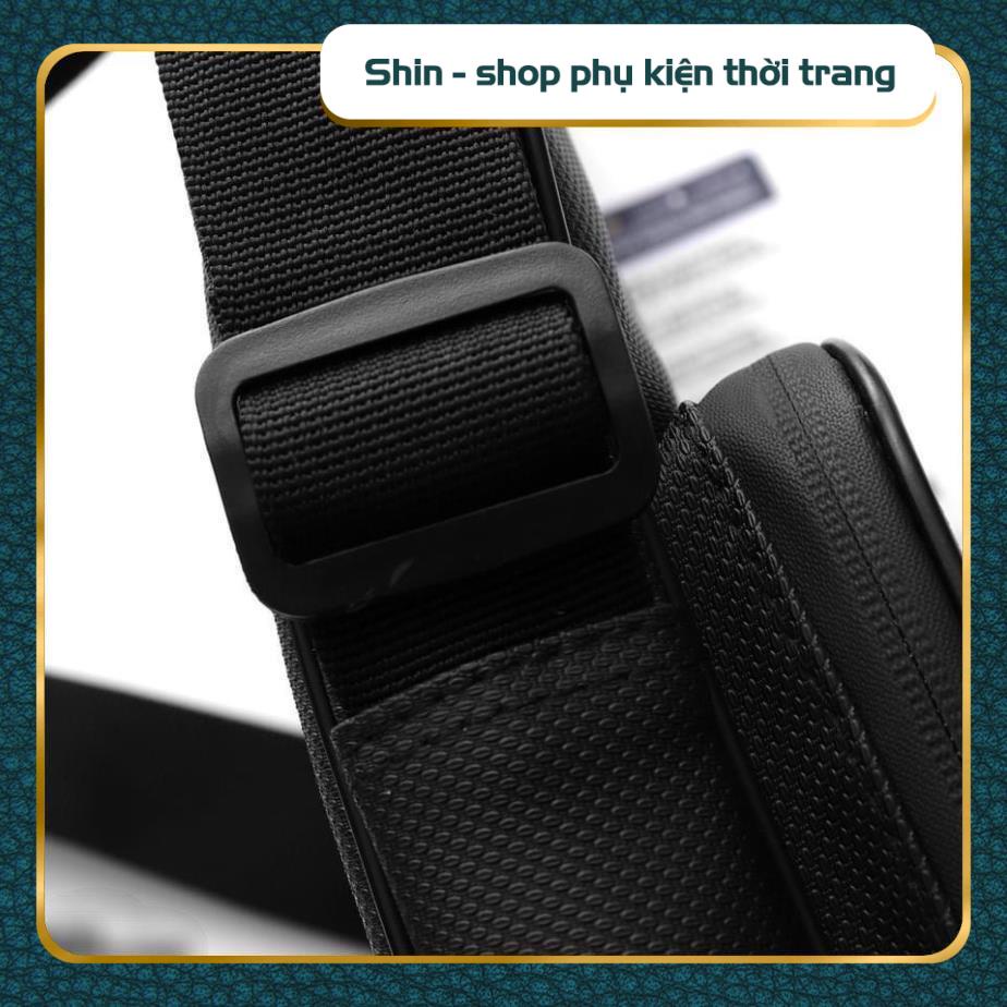 Túi đeo chéo nam thời trang cao cấp Hàng Xuất Dư màu đen chất liệu Polyester chống thấm - Shin Shop Phụ Kiện Thời Trang