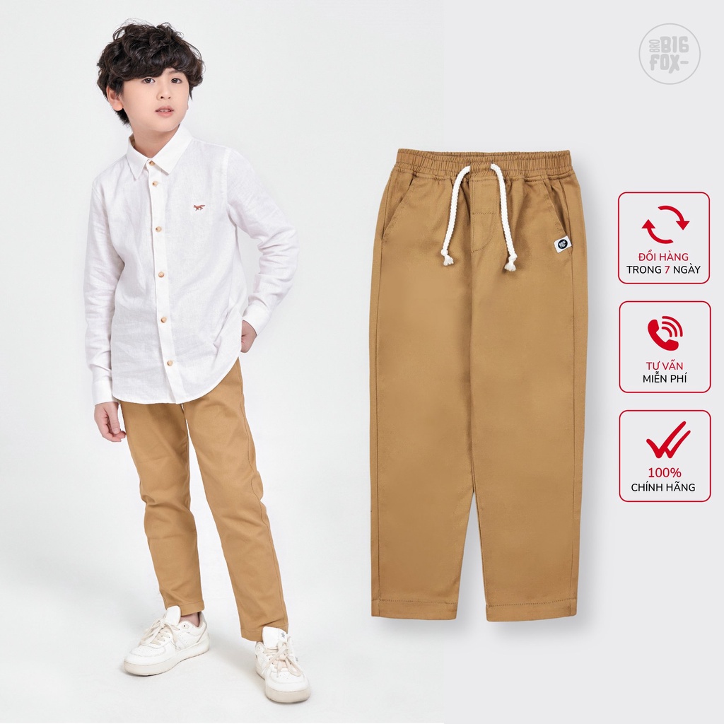 Quần dài kaki cho bé trai Bigfox - Miss Meow thu đông phong cách Âu Mỹ 5-11 tuổi