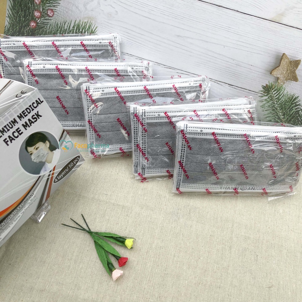 Khẩu Trang Y Tế 4 Lớp Kháng Khuẩn Cao Cấp Hộp 50 Cái Khánh An KAKTL1O