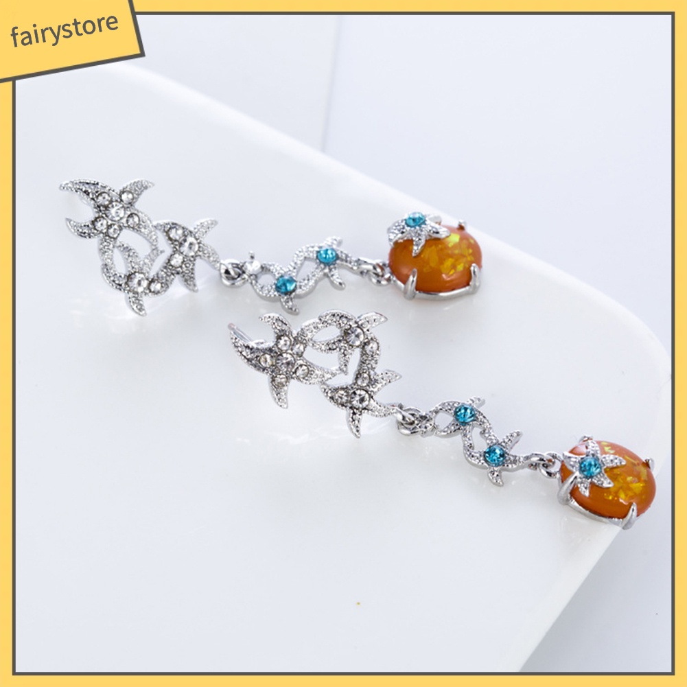 Khuyên Tai Hình Sao Biển Đính Đá Opal Nhân Tạo Thời Trang Dành Cho Nữ