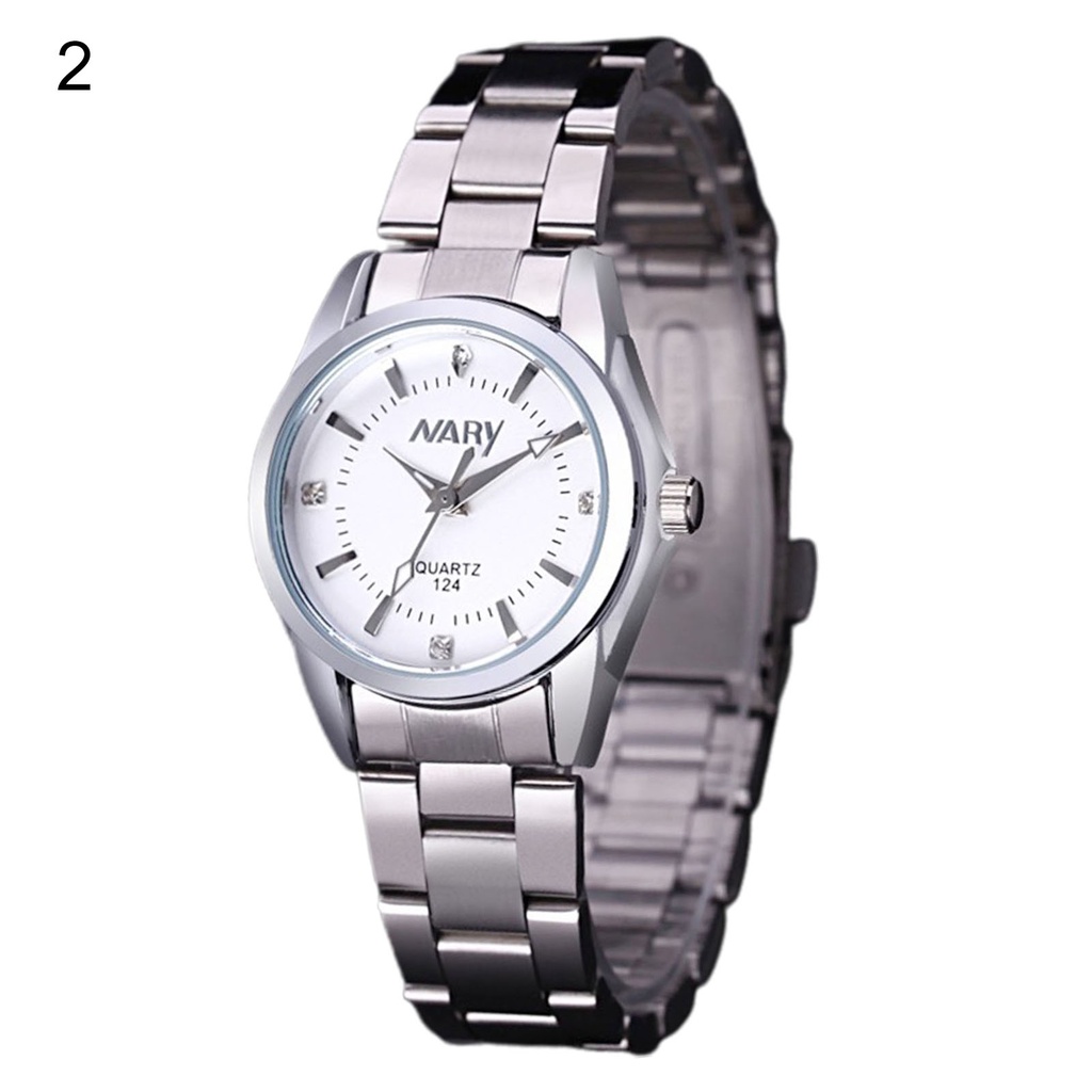 Đồng Hồ Quartz Ts-NARY Mặt Tròn Đính Đá Chất Liệu Thép Không Gỉ