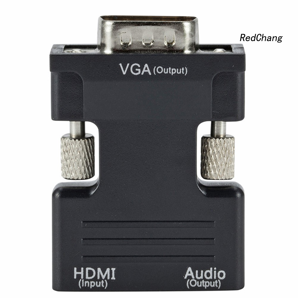 -SPQ- 3.5mm Portable 1080P HDIM to VGA Adapter Converter with Audio Output Cable Wire
