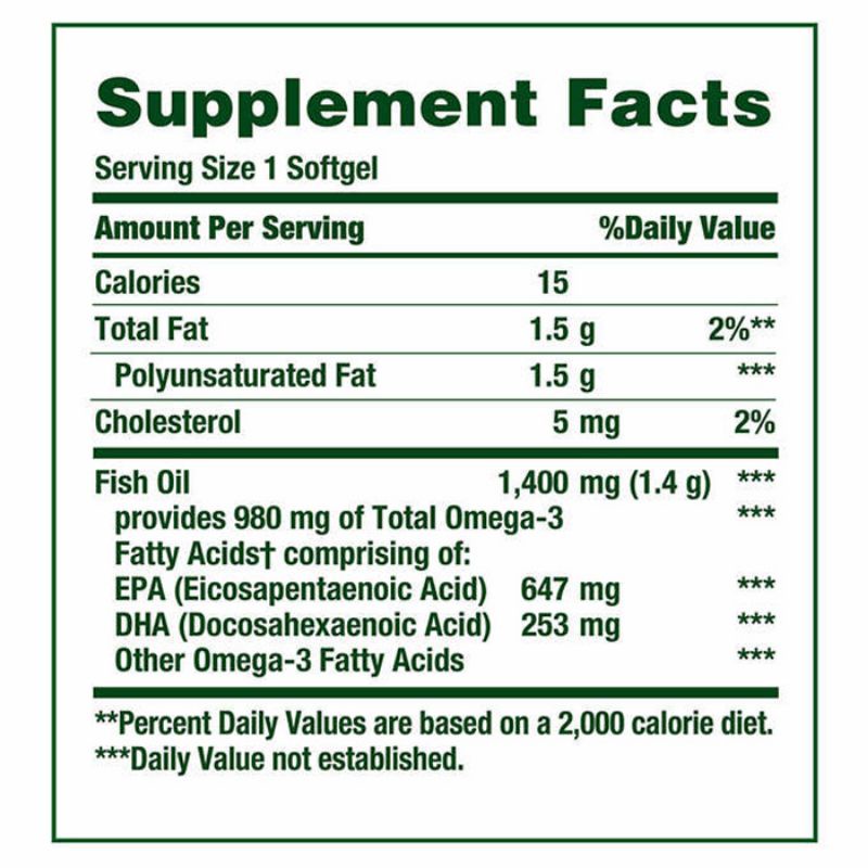 Viên uống dầu cá Nature Bounty Fish Oil 1400mg của Mỹ