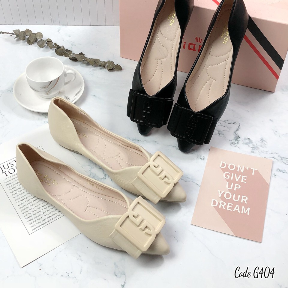 Giày búp bê mũi nhọn Today Style sang chảnh da mềm G404