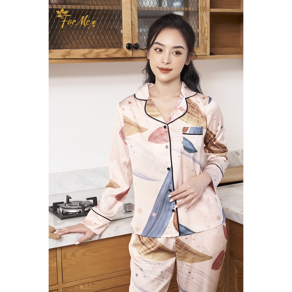 Bộ đồ ngủ, mặc nhà chất Lụa Giấy Luxury DÀI TAY PHONG CÁCH CHÂU ÂU ,forme pijama