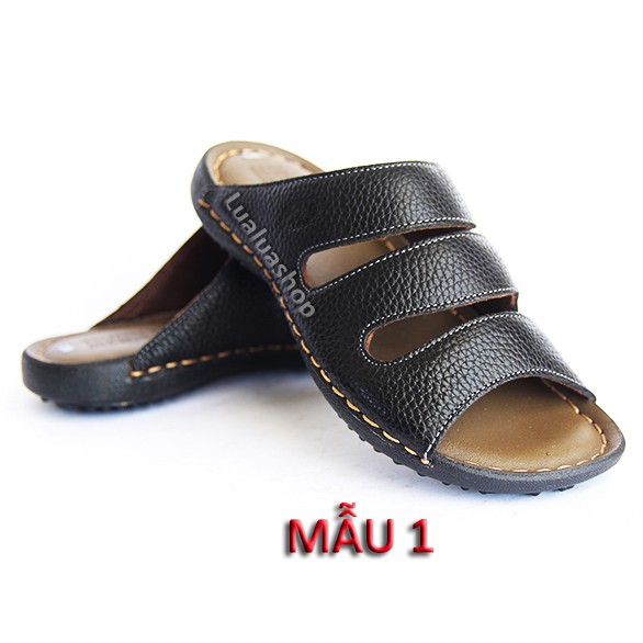 Các mẫu dép da thật, mặt da, đế su siêu bền S51. Bảo hành 12 tháng.