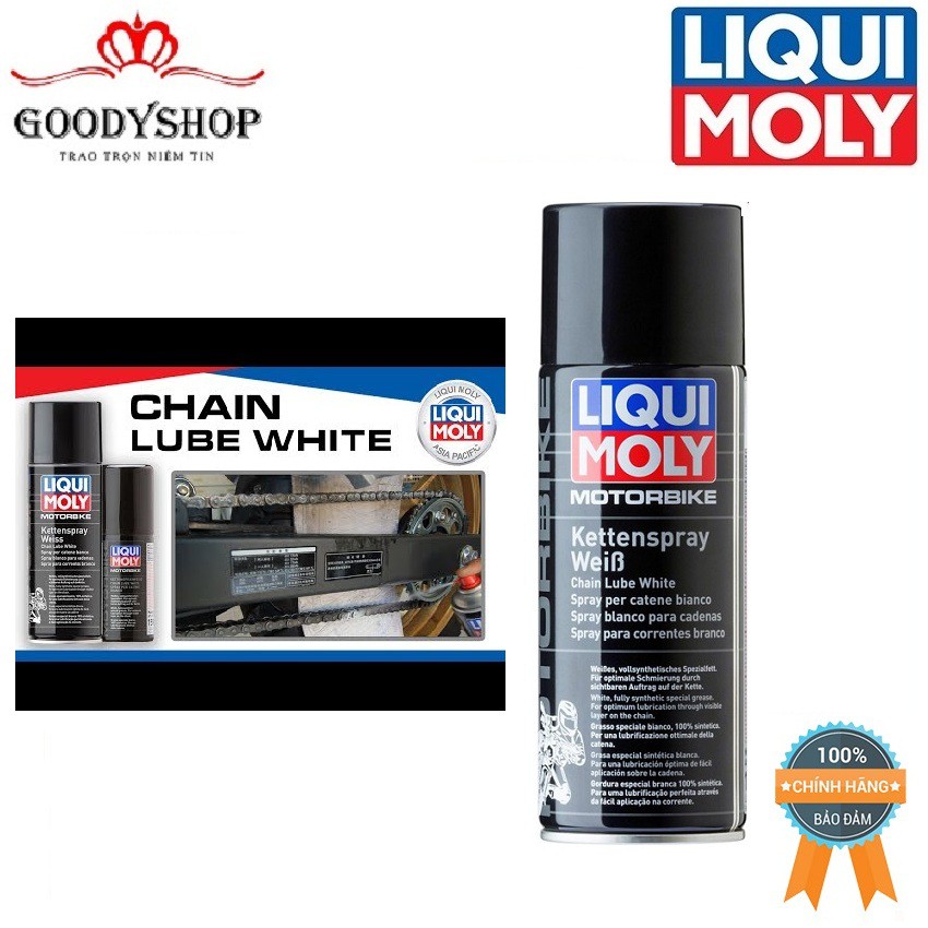 Chai xịt bôi trơn bảo vệ sên Liqui Moly Chain Lube White 1591 400ml GOODYSHOP