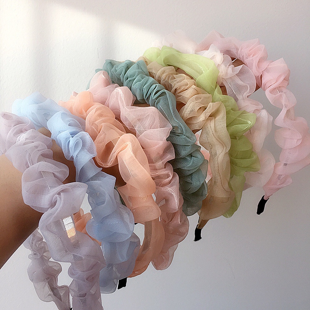 Băng đô chiffon màu trơn thời trang sành điệu