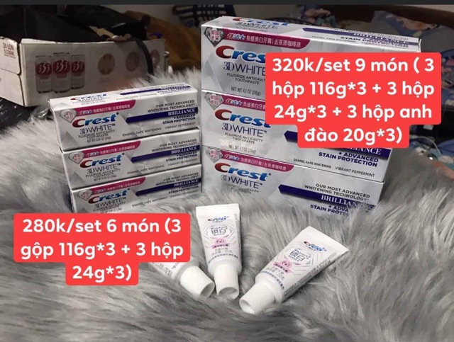 KEM ĐÁNH RĂNG CREST 3D WHITE SET 6 món