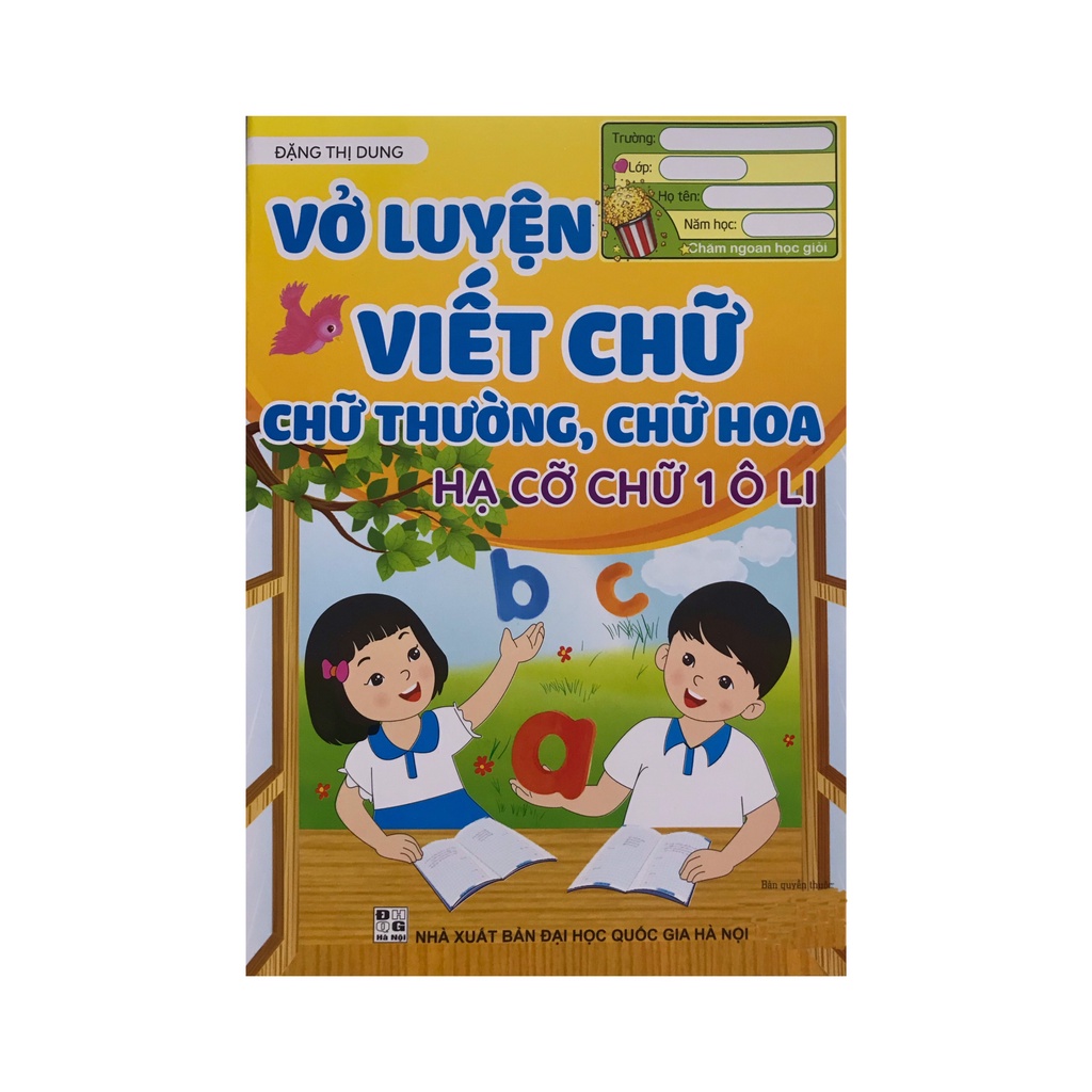 Sách Vở luyện viết chữ chữ thường chữ hoa hạ cỡ chữ 1 ô li