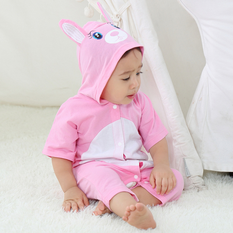 Áo Hoodie Ngắn Tay In Hình Động Vật Dễ Thương Cho Bé