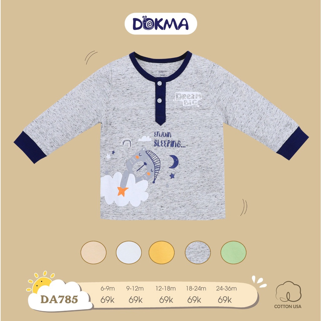 Áo  Dài Tay Mỏng Bé Trai Dokma