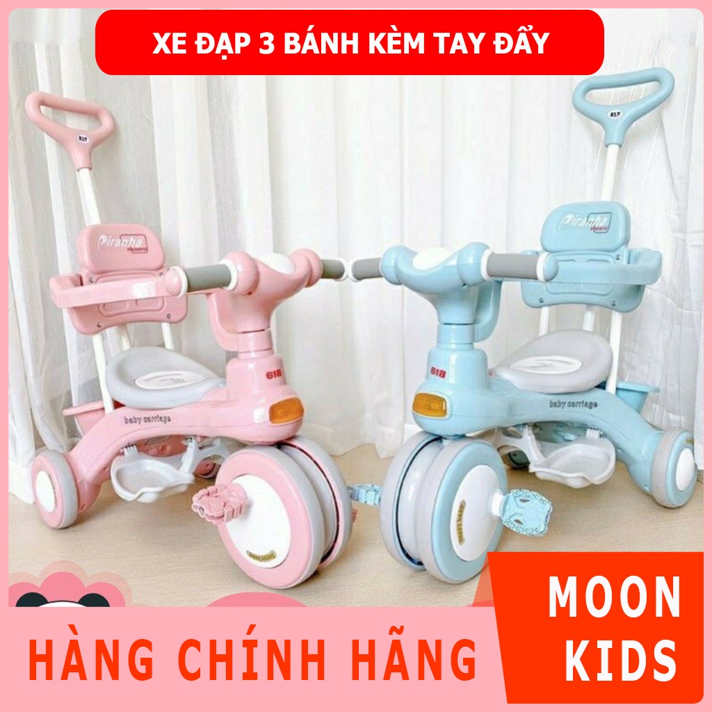 Xe đạp ba bánh cho bé từ 1 đến 3 tuổi có cần đẩy phát nhạc sinh động