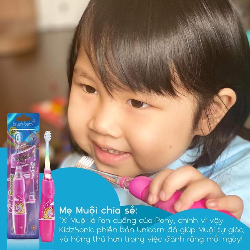 Bàn chải điện Brush baby kidzsonic 3 tuổi trở lên
