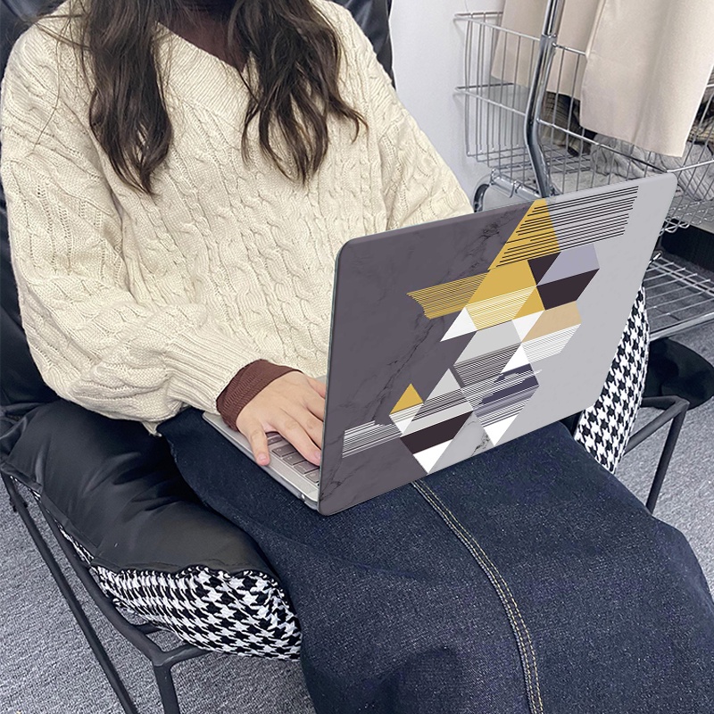 Ốp Máy Tính Bảng Họa Tiết Hình Học Có Bàn Phím Cho MacBook Air 13 A1466 A1369 2012-2017 Release M1 Pro 13 inch A2338 A2289 A2251 New Air13 A2337 A1932