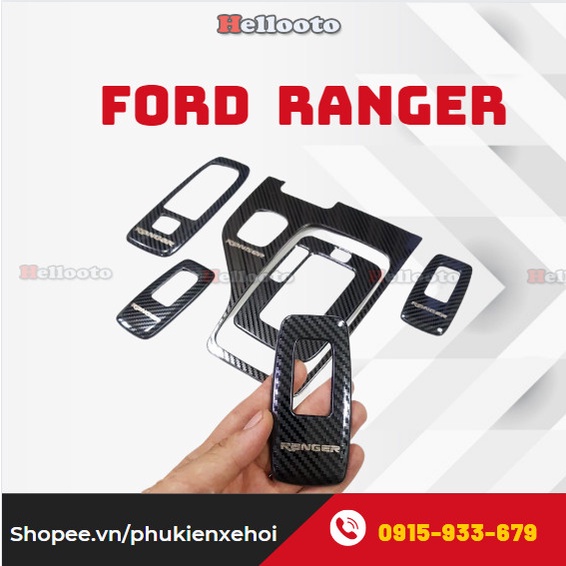 Ốp Nội Thất Xe Ford Ranger 2016 đến 2021 Mẫu Carbon Cao Cấp - 5 chi tiết