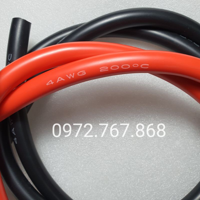 Cáp điện 4AWG vỏ silicon chống cháy, chịu tải siêu cấp vip pro