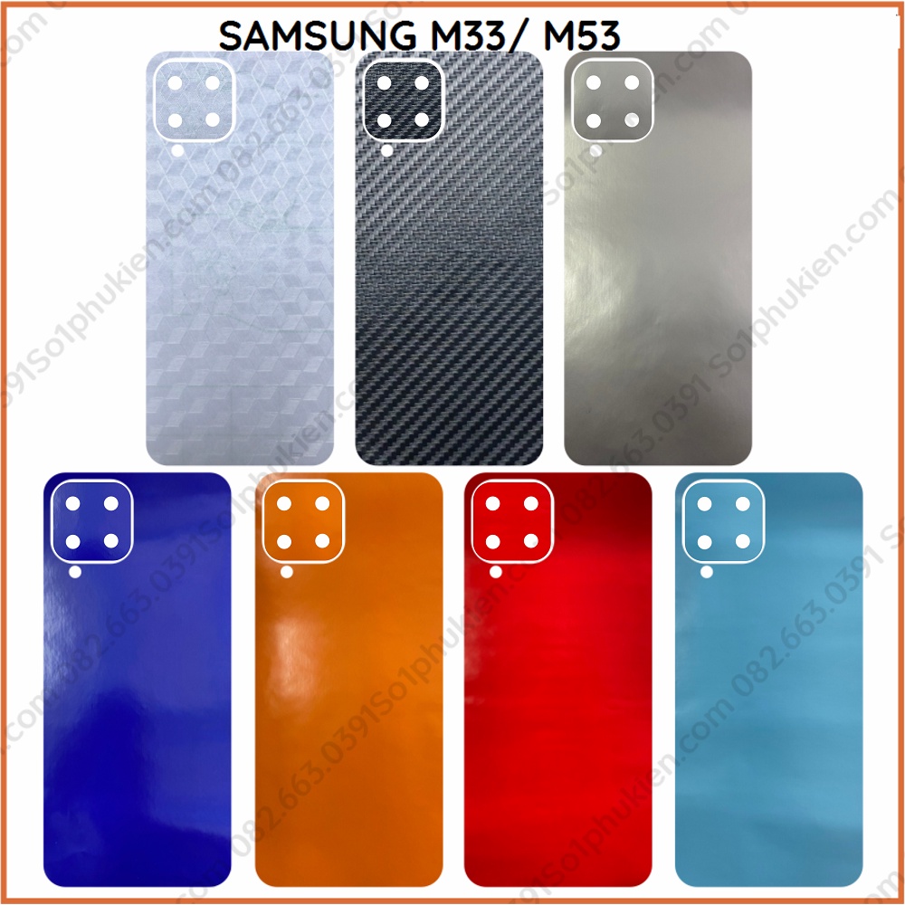 Miếng dán mặt lưng kèm cam skin carbon Samsung M33 5G / M53 5G
