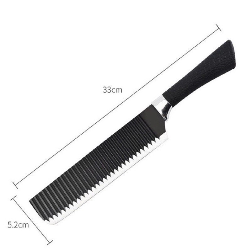 1chiếc Dao Thái Lưỡi Gợn Sóng Bằng Thép Không Gỉ Sang Trọng