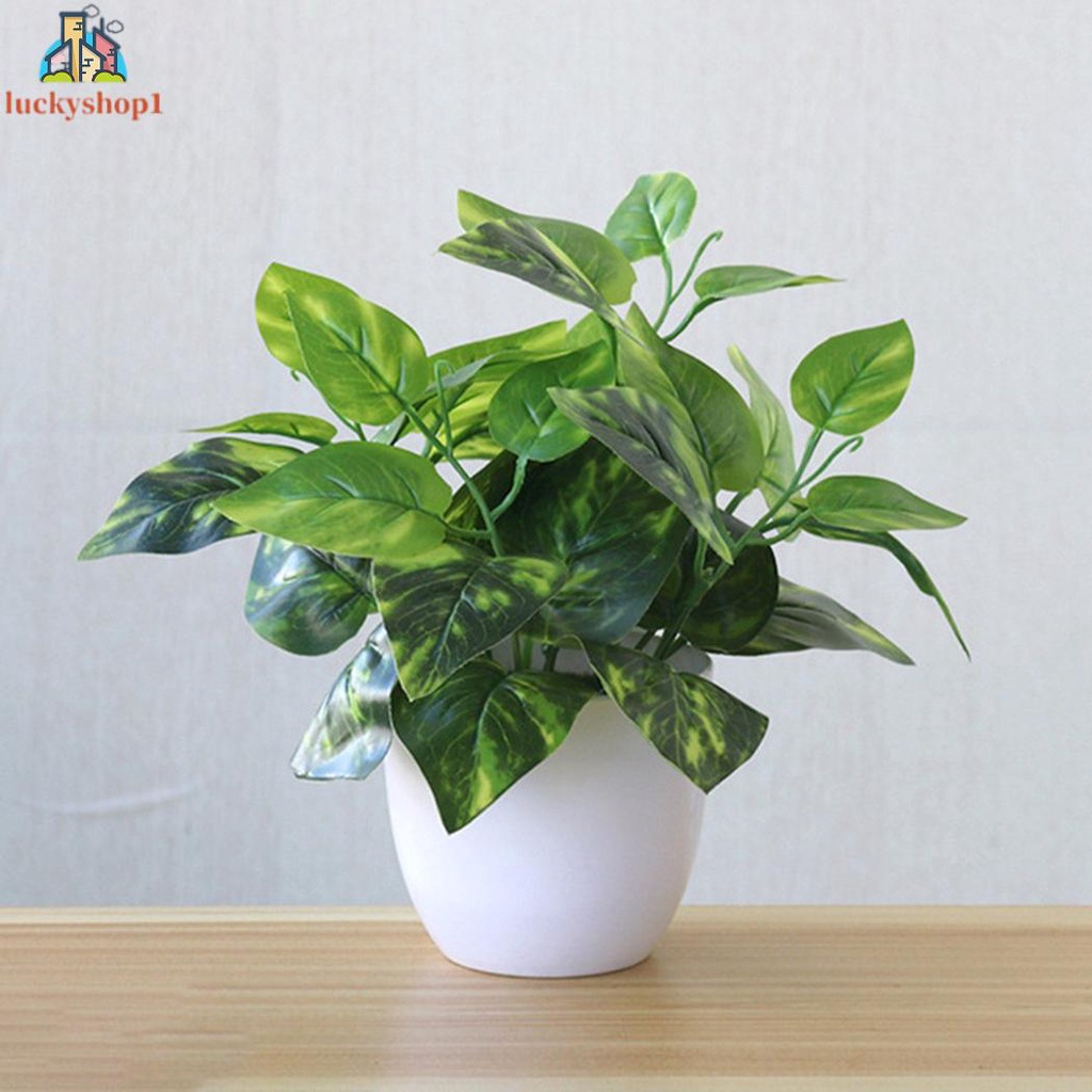 1PCS Fresh Fresh Artificial Foliage Desktop Plant Potted Mall＋Pot Decoration