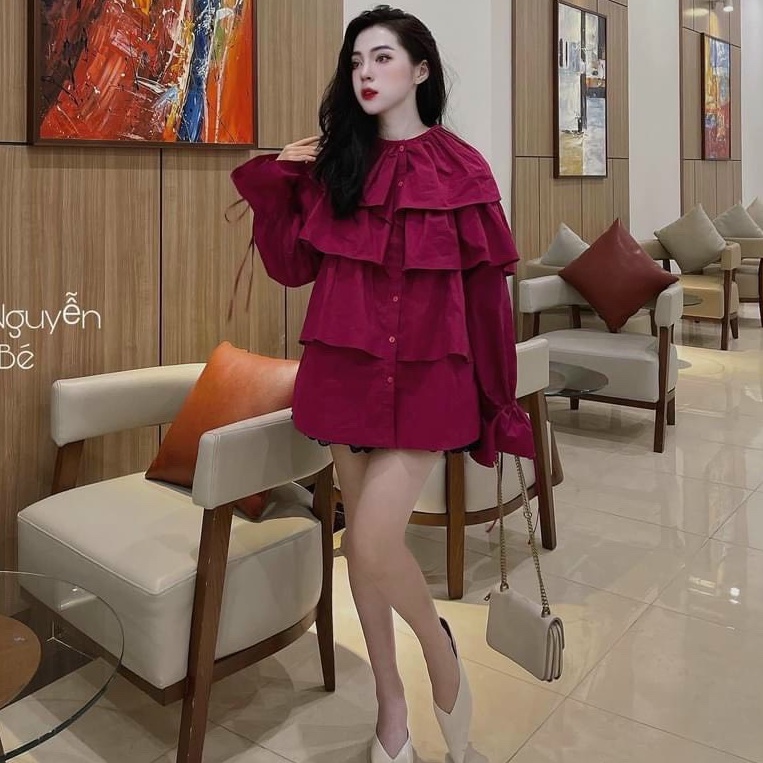 Áo sơ mi nữ bèo tầng hot hit