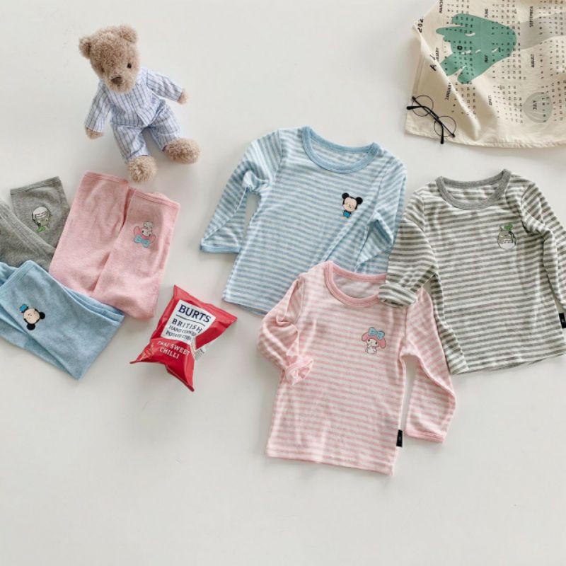 Bộ dài tay cotton xuất Nhật mềm đẹp cho bé trai, bé gái