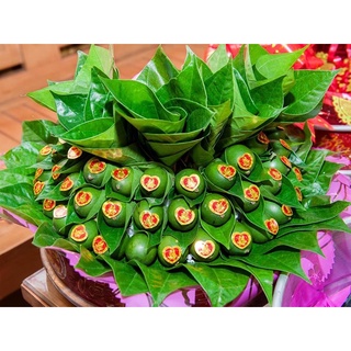 72 tem chữ hỷ dán trầu cau, bánh phu thê, trà bánh cưới