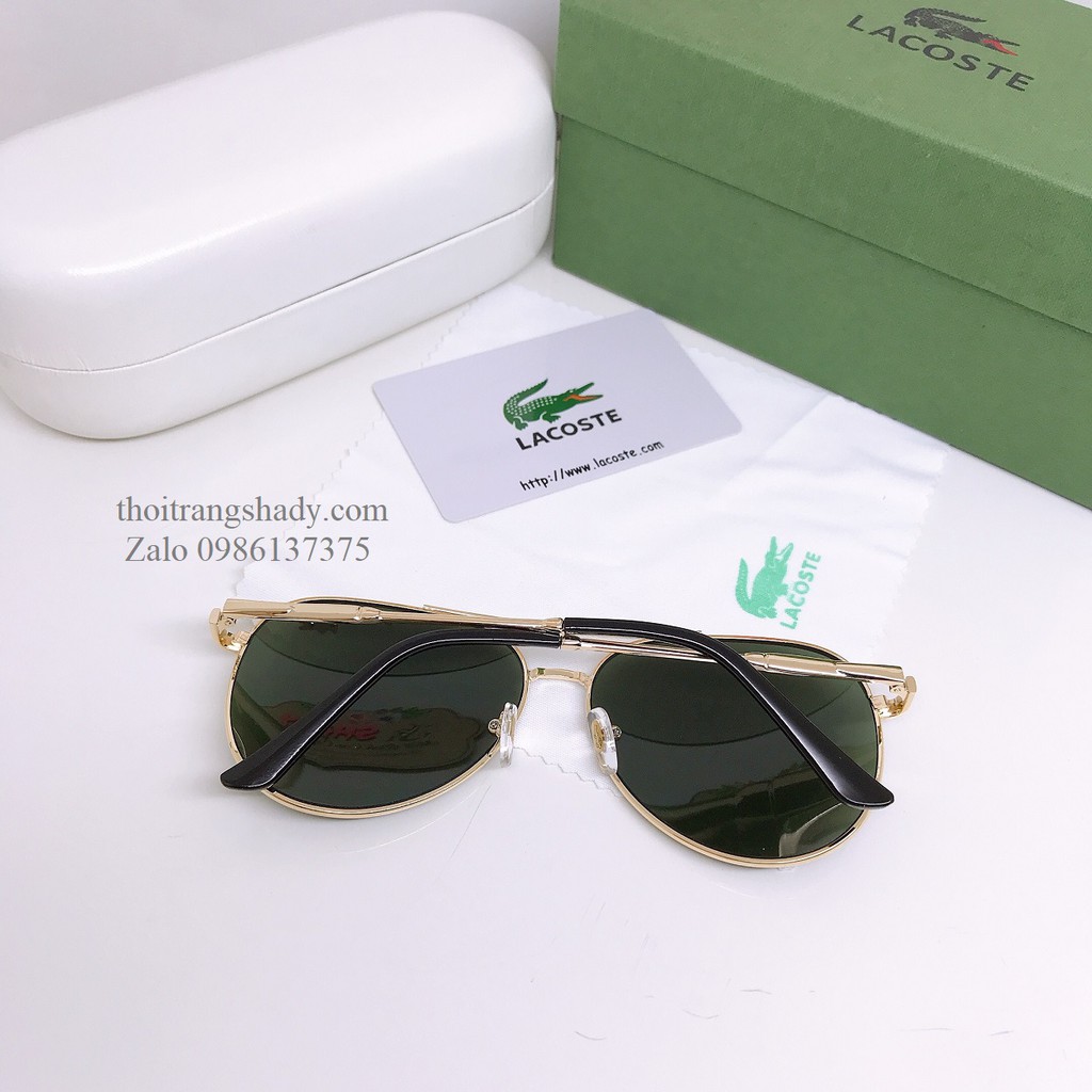 Kính Mát Nam Lacoste 733 Tròng Xanh Rêu Chính Hãng(Full Box)