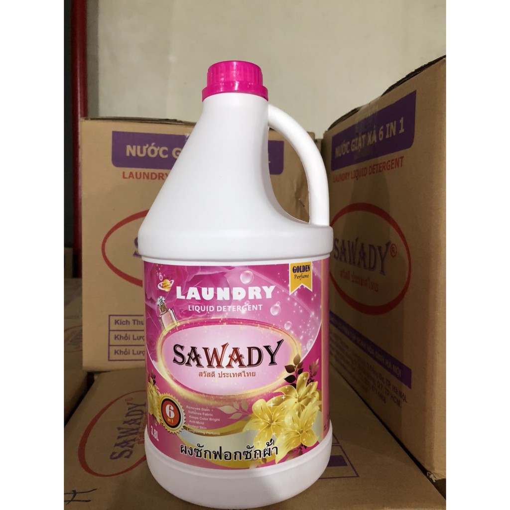 Nước Giặt Xả 6 In 1 Sawady 3,8L Hương Hông